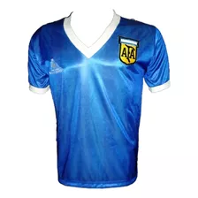 Camiseta Argentina Retro 1986 Vs Inglaterra Azul Suplente