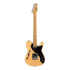 Guitarra Elétrica Tagima Brasil T-920 Semi Hollow De Cedro Butterscotch Com Diapasão De Madeira De Marfim