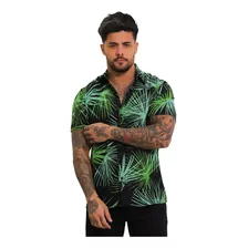 Camisa Florida Masculina Premium Casual Manga Curta Praia