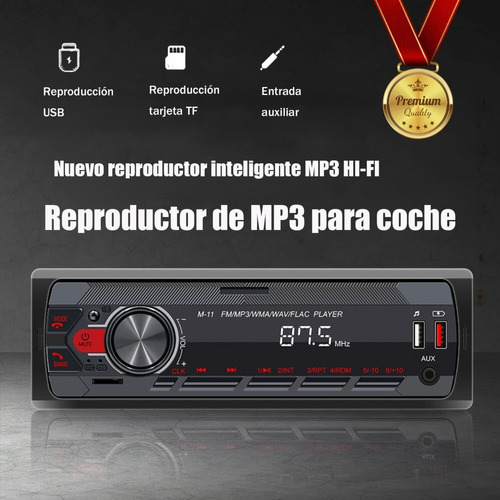 Auto Estereo Coche Reproductor Mp3 Radio Con Bt Aux Usb Sd Foto 2