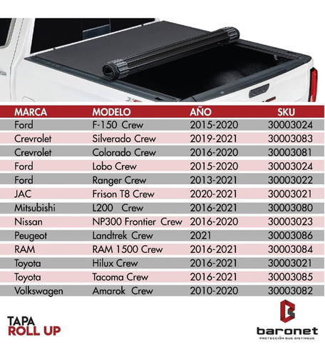 Tapa Roll Up Ram 1500, 2500 Classic 2009-2022 Doble Cabina Foto 3