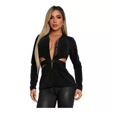 Blazer Preto Maria Gueixa Luxo - 10061