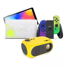 Nintendo Switch Oled Splatoon 3 64gb Más Proyector Amarillo Color Blanco