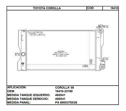 Tanque Plstico Derecho Toyota Corolla 09-12 Ancho (lado Tap Foto 2