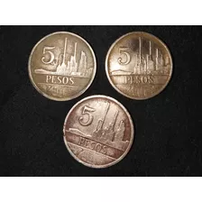 Monedas 5 Pesos Años 1981, 1985, 1988