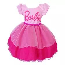 Vestido Infantil Barbie Festa , Aniversário, Luxo Temática 