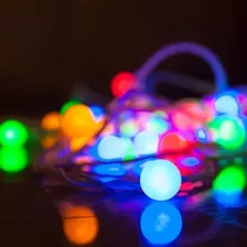 Serie Navideña De Leds En Forma De Miniesferas, Colores, 6m.