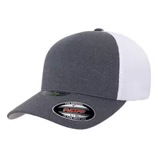 Gorra Flexfit Unipanel Trucker, Melange Gris Oscuro/blanco, 