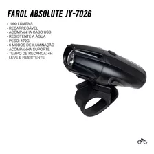 Farol Para Bike Absolute Jy-7026 1000 Lúmens Usb Led 12x