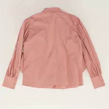 Zara Boton De Manga Larga Rosa Para Mujer Talla S