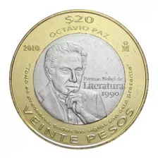 Moneda 20 Pesos Octavio Paz Premio Nobel Literatura