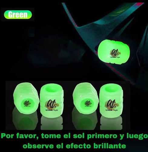 Tapn Luminoso Para Vlvula De Llanta Fluorescente 4pz Foto 3