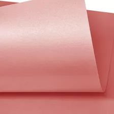 100 Folhas Papel Perolado Rose Gold 180g Rosa Metalizado A4