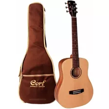 Guitarra Acústica Cort Ad Mini Op Little 3/4 Funda - Plus Color Natural Orientación De La Mano Derecha