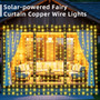 Cortina Luminosa Solar 3x3m 300 Led 8 Modos Amarelo 3v