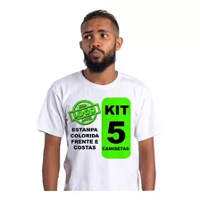 Kit 5 Camisetas Camisas Personalizada Foto Logomarca Empresa