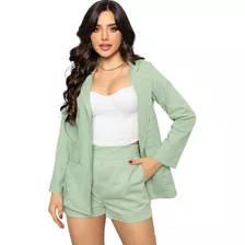 Conjunto Blazer E Short Acinturado Lançamento