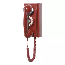 Teléfono Para Pared Crosley, Con Tecnología De Botón, Rojo
