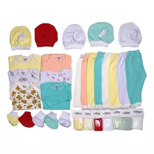 Kit 36 Pcs Estampado E Liso Roupas Bebê Enxoval Maternidade 