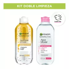 Kit Doble Limpieza Agua Micelar Garnier Skinactive En Aceite 400ml Y Todo En 1 400ml