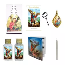 Kit São Miguel Arcanjo Vela Água Sal Capela Medalha Quaresma Combate Espiritual Príncipe Da Milícia Celeste Quem Como Deus? Ninguém !!! Lançamento Kit Exclusivo Arcanjo Miguel Super Promoção!!!!! 