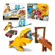 Pista Dinosaurio Metal Machines Zuru Dino Con Auto Wheels