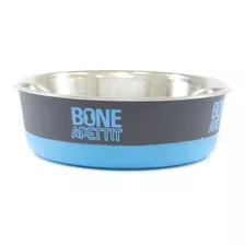 Comedouro Para Pet Inox Bone Apettit Azul 1350ml