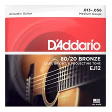 Encordoamento D'addario P/ Violão Aço Ej12 Bronze 80/20 - .013 