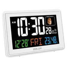 Reloj Despertador Atómico Color - Reloj Digital Pantal...
