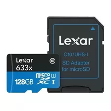 Tarjeta Micro Sd Lexar 128 Gb 100mb/s 633x Micro Sdxc