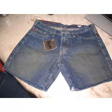 Short Jean Marca Solido 37 Modelo Desgastado Flecos Rigido