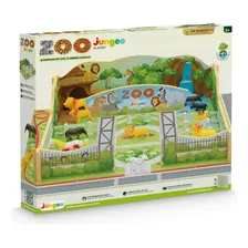 Brinquedo Playset Zoo Animais Do Zoológico Em Madeira Junges