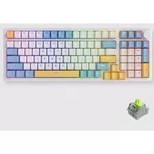 Teclado Ajazz Ak992 Rgb Sem Fio Gamer (branco) (green Shaft)