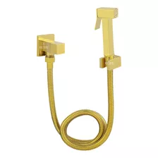 Ducha Higienica Quadrada Metal Intima Banheiro Dourado Gold