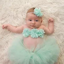 Saia De Tule Bailarina Bebê Com Top E Tiara