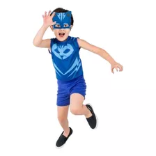 Roupa Menino Gato Fantasia Pj Masks Curta Infantil Festa