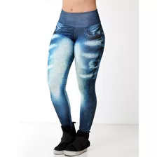 Calça Legging Fake Imita Jeans Fitness 8724