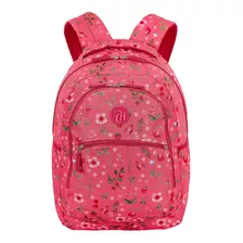 Mochila Capricho Student Picnic Rosa Grande 2 Compartimentos