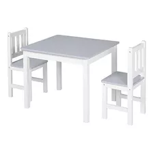 Qaba Juego De Mesa Y 2 Sillas Para Niños, 3 Piezas, Escrit.