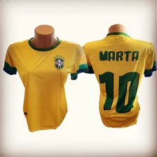 Camisa Feminina Baby Look Marta - Seleção Brasileira