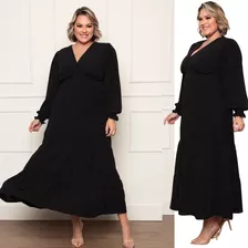 Vestido Elegante Tamanho Grande Longo Soltinho Linha Premium