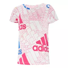 Remera Urbana Adidassentials Brand Love Niña En Blanco Y Ros