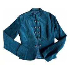 Saco Blazer Corderoy Azul Petróleo