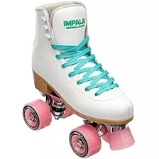 Roller Skates Impala De La Acera Para Mujer - Blanco - Rosa 