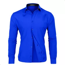 Camisa Camiseta Social Masculina Slim Tricoline Casamento