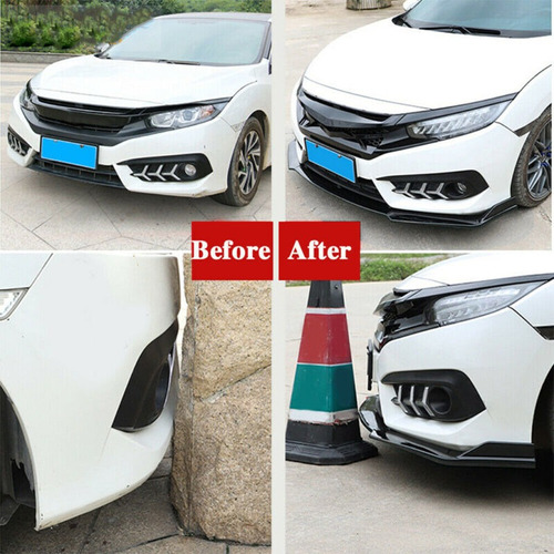 For Honda Civic Sedan Coupe 11-19 Front Bumper Lip Splitte Foto 6