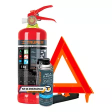 Kit Emergencia Extintor Recargable+ Triangulo + Inflallantas