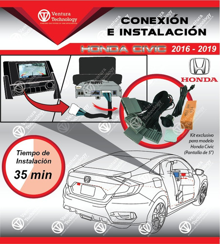 Cmara De Reversa  Para Honda Civic Coupe Pantalla 5    2017 Foto 5