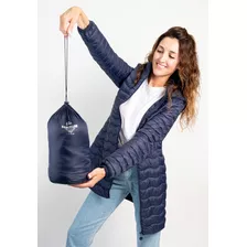 Campera Mujer Abrigo Larga Importada Capucha Y Bolsita