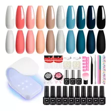 Kit De Uñas Semipermanente Viajero X10 + Lámpara